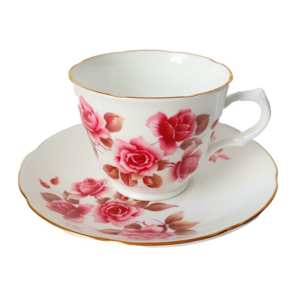 Vintage Royal Grafton Teacup and Saucer Rose Floral Tea Cup - Picture 1 of 5